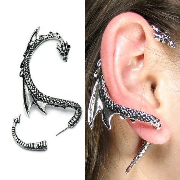 Dragon's Lure Alchemy Gothic Cuff Wrap Earring - Picture 2 of 5